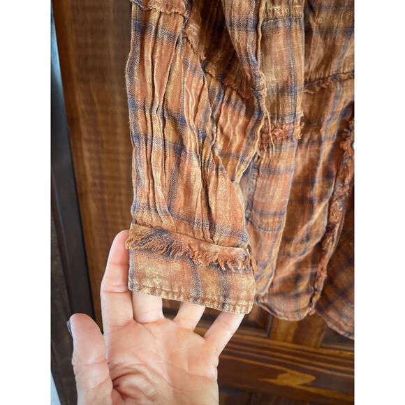 Free people One Of the boys oversized plaid button-down shirt - Picture 7 of 9